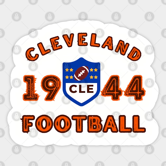 Cleveland Football Vintage Style Sticker by Borcelle Vintage Apparel 